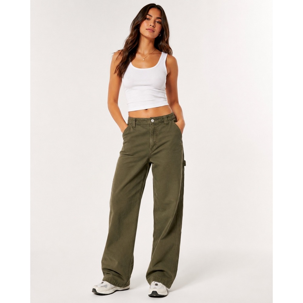 Aritzia TNA Olive Green Cargo Pants Y2K Utility Gorpcore Workwear Size 2
